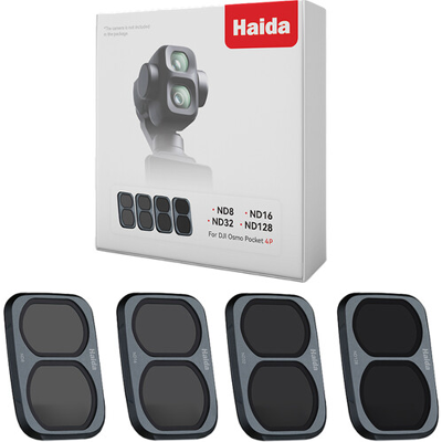Kit de 4 filtros Haida NanoPro para DJI Osmo Pocket 4P (ND8, ND16 , ND32, ND128 ) Kit de 4 filtros Haida NanoPro para DJI Osmo Pocket 4P (ND8, ND16 , ND32, ND128 )