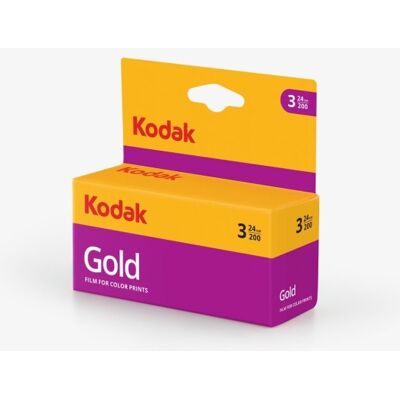 Carrete Kodak GOLD 200 35mm 24Exp Pack 3 Carrete Kodak GOLD 200 35mm 24Exp Pack 3