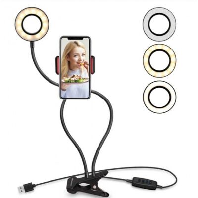 Ultrapix Soporte flexible para movil con aro de luz UPFK-AL06 Ultrapix Soporte flexible para movil con aro de luz UPFK-AL06