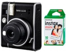 Fujifilm Kit Fuji Instax Camara Mini 40 color Negra + película 10 fotos