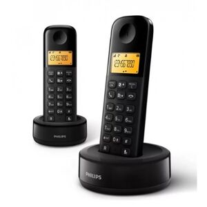 Teléfono inalámbrico Philips DUO D1602B Negro