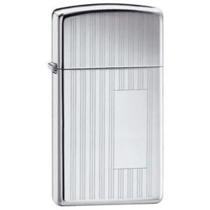 Zippo mechero sra plata brillo grabado vertical (Slim Ribbon)