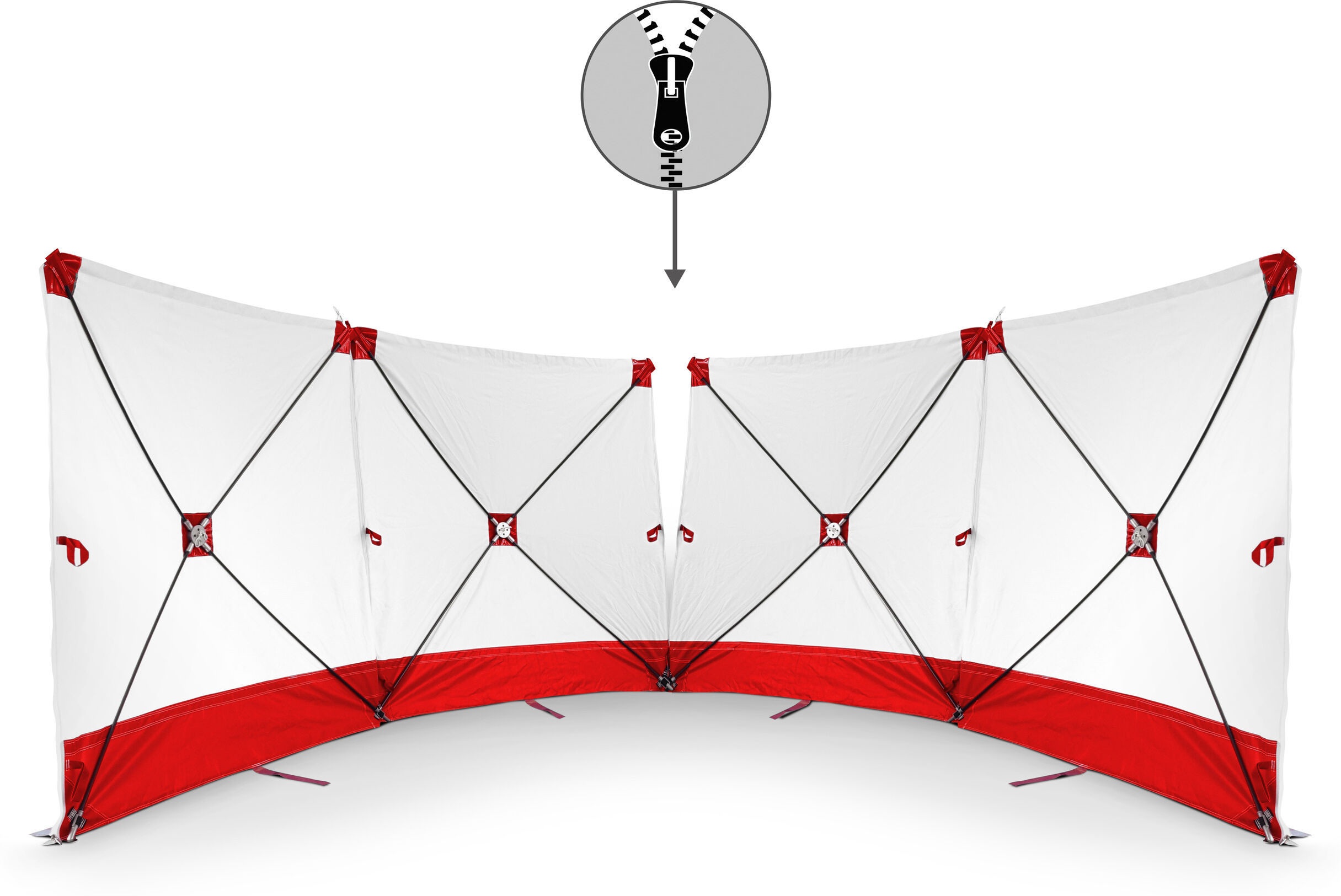 Trotec Mampara de protección visual  VarioScreen 4*180*180 divisible roja