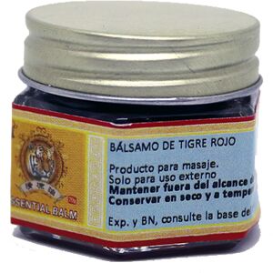 Bálsamo del Tigre Rojo: Analgésico natural para el alivio de dolores musculares y articulares. Efecto calor