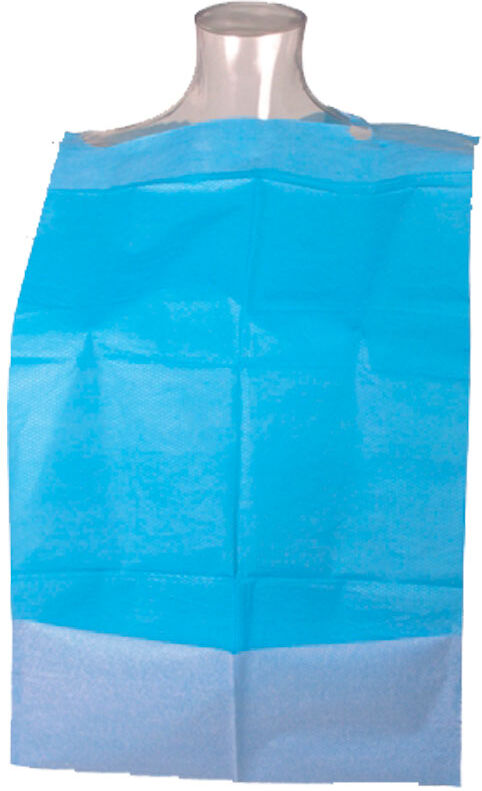 Babero desechable de adulto PE + Tissue con receptáculo azul (100 Unidades) Babero desechable de adulto PE + Tissue con receptáculo azul (100 Unidades)