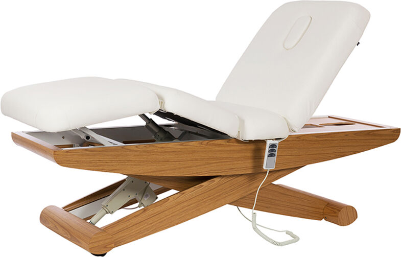 Camilla de SPA y estética Cyx de tres cuerpos: Eléctrica con dos motores y estructura en forma de tijera Camilla de SPA y estética Cyx de tres cuerpos: Eléctrica con dos motores y estructura en forma de tijera