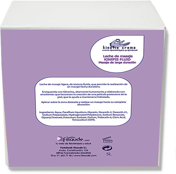 Leche de Masaje Kinefis Fluid 5 Litros. Ideal para masajes prolongados Leche de Masaje Kinefis Fluid 5 Litros. Ideal para masajes prolongados