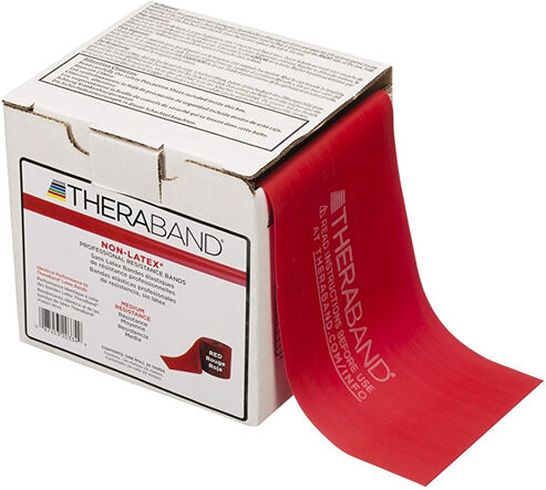 Thera Band Latex Free 22,9 metros: Cintas sin Látex de Resistencia Media - Color Rojo Thera Band Latex Free 22,9 metros: Cintas sin Látex de Resistencia Media - Color Rojo