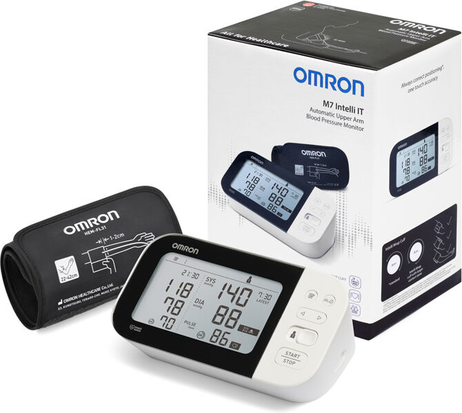 Tensiómetro de brazo OMRON M7 Intelli IT 2020: Con manguito inteligente, bluetooth y la app Omron Connect Tensiómetro de brazo OMRON M7 Intelli IT 2020: Con manguito inteligente, bluetooth y la app Omron Connect