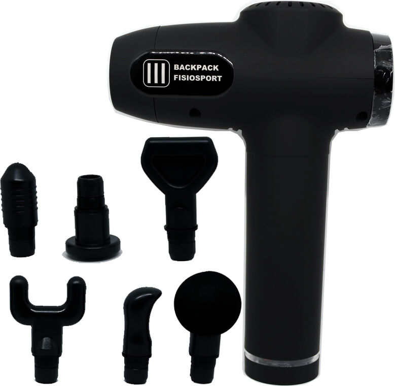Pistola de masaje Backpack PRO: Masajeador profesional con seis cabezales y 30 velocidades diferentes Pistola de masaje Backpack PRO: Masajeador profesional con seis cabezales y 30 velocidades diferentes