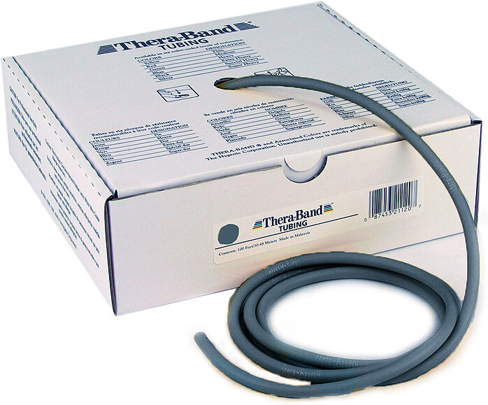 Thera Band Tubing 7.5m: Tubos de Látex de Resistencia Atlética - Color Plata Thera Band Tubing 7.5m: Tubos de Látex de Resistencia Atlética - Color Plata