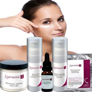 Tratamiento Cosmético Antiedad Intensivo Kosmetiké: Serum Tensor + Concentrado Regenerador + Crema Antiedad + Contorno de Ojos + Velo de Colágeno