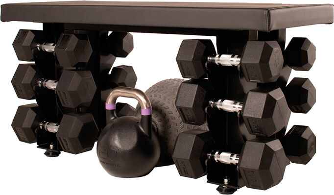 Banco funcional fitness O'Live Basic: almacenaje de material y entrenamiento muscular en un solo dispositivo Banco funcional fitness O'Live Basic: almacenaje de material y entrenamiento muscular en un solo dispositivo