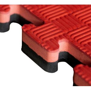 Tatami Puzzle reversible Kinefis  Negro - Rojo(grosor 40 mm y textura cinco líneas)