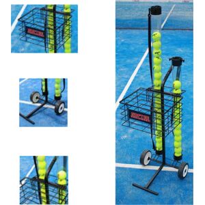 Carro portapelotas Tenis/Pádel: Cesto movible y separadores redondos para dos tubos recogepelotas y capacidad para 80 pelotas