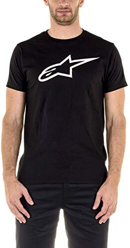 Alpinestars - Camiseta con Cuello Redondo de Manga Corta para Hombre, Color Blanco (Black/White), Talla X-Large