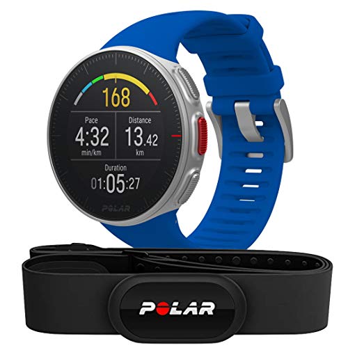 Polar Vantage V HR Reloj Premium con GPS y Frecuencia Cardíaca, Sensor H10, Multideporte y Perfil de Triatlón, Potencia de Running, Batería Ultra Larga, Resistente al Agua, M/L, Azul
