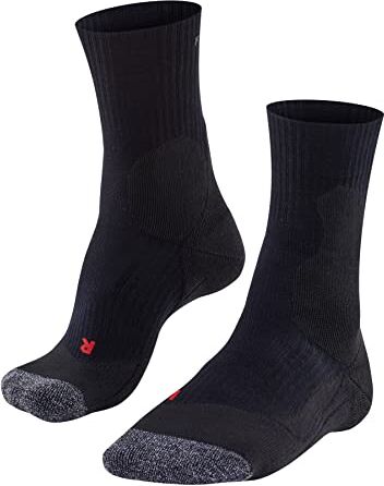 Falke TE2 M SO algodón anti-ampollas 1 par, Calcetines de tenis Hombre, Negro (Black 3000), 44/45 EU