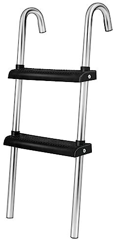 Ultrasport Escaler cam elástica lujo, para trampolín jardín, para colgando, pasos extra ancho, pued usar descalzo, sumamente estable, para cama elástica un Ø 366-430 cm, UV + resistente intemperie