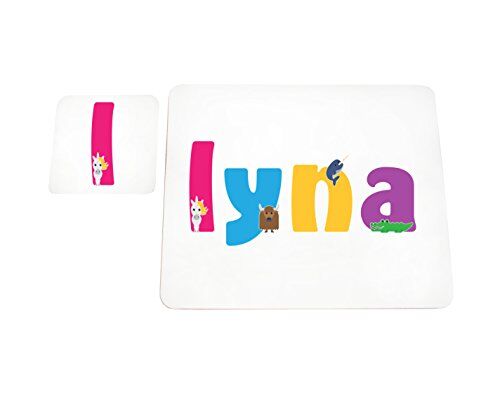 Little Helper mantel con Coaster estilo illustratif pintado con el nombre de joven Lyna