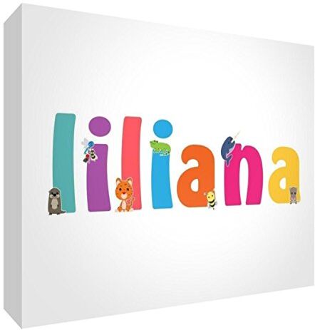 Little Helper LHV-LILIANA-A5BLK-15IT - Panel decorativo para nacimiento/bautizo, idea de regalo, diseño personalizado con nombre de niña Liliana, multicolor, 14,8 x 21 x 2 cm