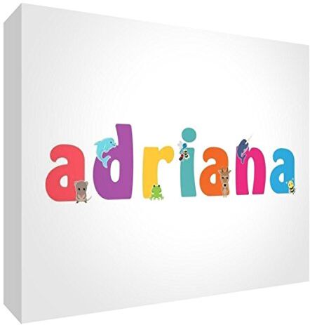 Little Helper LHV-ADRIANA-A5BLK-15IT - Panel decorativo para nacimiento/bautizo, idea de regalo, diseño personalizado con nombre de niña Adriana, multicolor, 14,8 x 21 x 2 cm