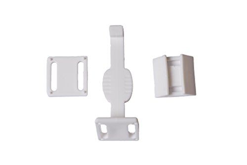 Merriway bh03373 resistente a prueba de niños cajón/puerta – pestillo de plástico blanco, Pack de 6