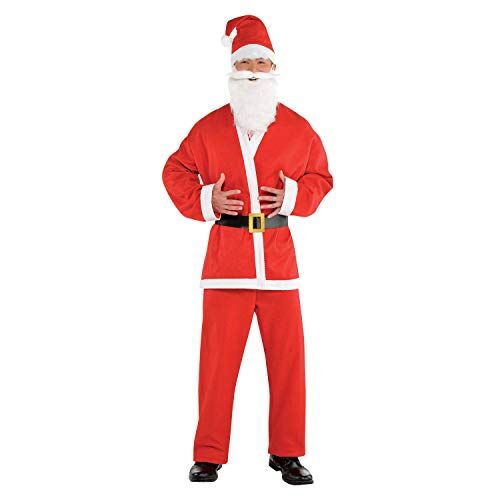 amscan amscan-9907361 Disfraz de Papá Noel para hombre adulto (estándar), multicolor, Talla única (9907361)