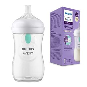 Philips Avent Biberón Natural Response: biberón de 260 ml con sistema AirFree, sin BPA, para recién nacidos a partir de 1 mes (modelo SCY673/01)