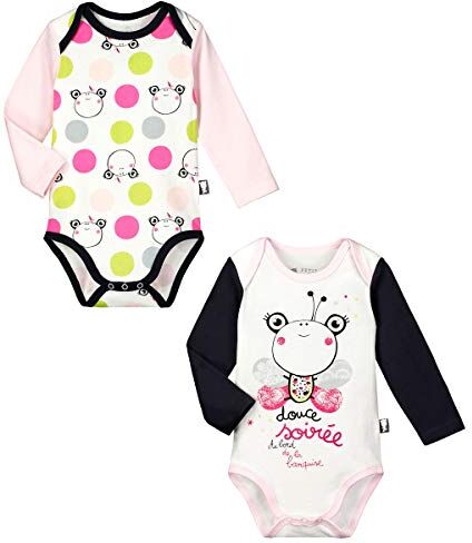 Petit Béguin Lot de 2 bodies de manga larga bebé niña dulce – Talla – 12 meses (80 cm)