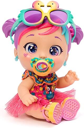 Baby Cool Mini MIA – Muñeca con Ropa, Zapatos y complementos exclusivos de Moda de Estilo Colorido y Tropical. Incluye 2 Camisetas, 1 tutú, 1 Chupete, 1 Gafas de Sol y Pendientes