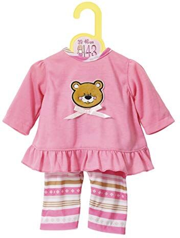 Zapf Creation 870075 - Conjunto de pijama Dolly Moda, Modelo Surtido, Rosa, 39 - 46 cm