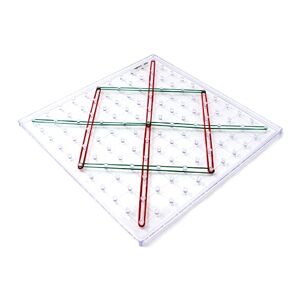 Learning Resources- Geoplano Transparente con Gomas elásticas, 11 x 11, Clavijas de plástico Duradero, Juguete didáctico de matemáticas para Aprender geometría, niños de 5 + años (LSP0917-UK)