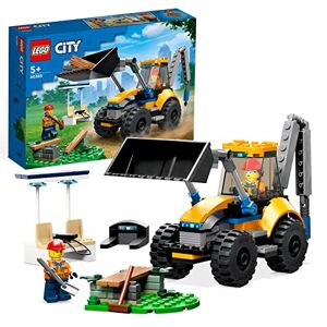 Lego 60385 City Excavadora de Obra, Vehículo de Construcción para Niños y Niñas de 5 Años o Más, Personalizable, Mini Figuras, Regalo de Cumpleaños