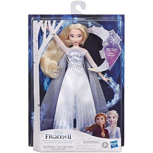 Disney Frozen, disfraz de reina de la muñeca cantante de Elsa, canta «I'm Looking For You» (en francés) de la película Frozen 2, para niños