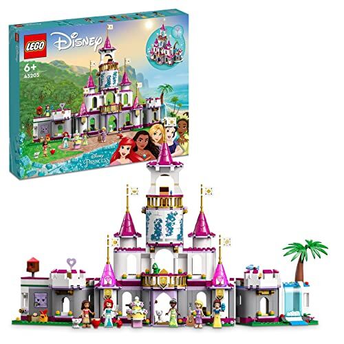 Lego 43205 Disney Princess Gran Castillo de Aventuras, Ariel, Vaiana, Rapunzel, Blancanieves y Más, Juguete Construcción, Regalos Reyes y Navidad