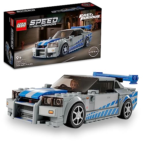 Lego 76917 Speed Champions Nissan Skyline GT-R (R34) de 2 Fast 2 Furious, Maqueta de Coche Juguete para Construir, Mini Figura de Brian O'Conner, Set 2023