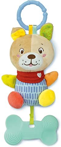 Clementoni Dulce Perrito, Peluche, sonajero bebé Desde 0 Meses (17785), Multicolor