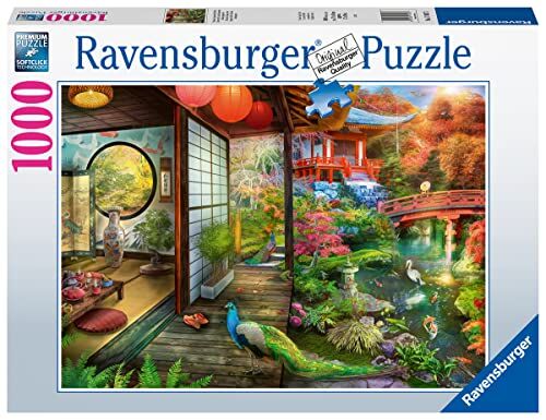 Ravensburger - Puzzle: Jardín Japonés, Puzzle 1000 Piezas, Puzzles para Adultos, Puzzle 1000 Piezas Adultos, Pegamento Puzzle para Enmarcar Puzzles, Rompecabezas Adultos, Regalos Adultos, 70x50cm