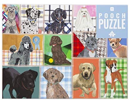 Talking Tables- Puzzle de 1000 Piezas de Perro-Animales ilustrados con póster a Juego y Hoja de Trivia de Razas cumpleaños, Regalos para Adultos o niños, Mascotas, Arte de Pared, Color (PUZZ-DOG-1000)