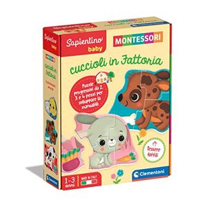 Clementoni Sapientino Baby Cachorros en la Granja – Juego Educativo de 1 año (versión en español), Giochi Montessori, Made in Italy, Individual, Multicolor, Small (16410)