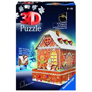 Ravensburger 11237 Puzzle 3D Ginger Bread House Night Edition, 216 Piezas, Multicolor, Edad Recomendada 8+, Dimensión Final 29x10 cm