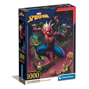 Clementoni Puzzle Marvel Spiderman, 1000 Piezas para Adultos y niños de 10 años, Juego de Habilidad para Toda la Familia (39768)