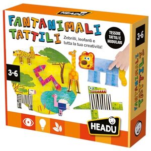 Headu Fantanimali Táctil Montessori Juego De Creatividad Y Fantasía It57434 Juego Educativo para Niños 3-6 Años Made in Italy