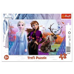 Trefl-Mundo mágico de Anna y Elsa, Disney Frozen 2, de 15 Piezas, para niños a Partir de 3 años Puzzle, Color Coloreado, (31348)