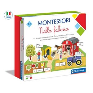 Clementoni granja-Fabricado en Italia Montessori 3 años-Juego educativo, multicolor (16267)