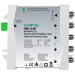Axing ORX 14-00 - Receptor óptico Quad multiconmutador para conexión de 4 receptores de satélite