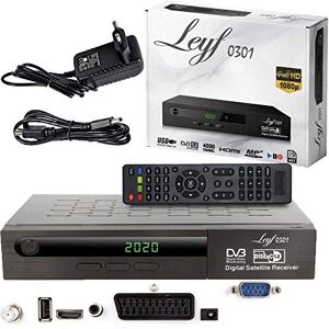 hd-line Leyf - Receptor de satélite (función de grabación PVR,grabadora Digital Satellite (HDTV,DVB-S/DVB-S2,HDMI,SCART,2 Puertos USB,Full HD 1080p), Hotbird and Türksat+ HDMI Cable, Leyf-0301