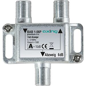 Axing BAB 1 – 06P 1 – Distribuidor de 6db Televisión por Cable CATV Multimedia DVB-T2 Clase A +, 10 dB, 5 – 1218 MHz Metal