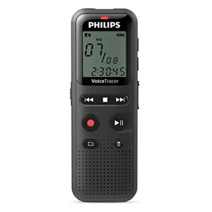 Philips VoiceTracer Grabadora de Audio DVT1160 - Mono ADPCM/PCM, 8GB, Conexión a PC mediante usb2.0, Negro